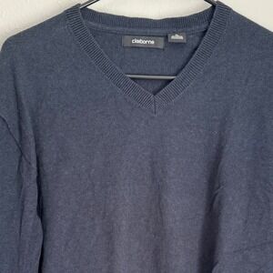 Claiborne Mens XL V-Neck Sweater Pullover‎ Long Sleeve Knit Top Casual